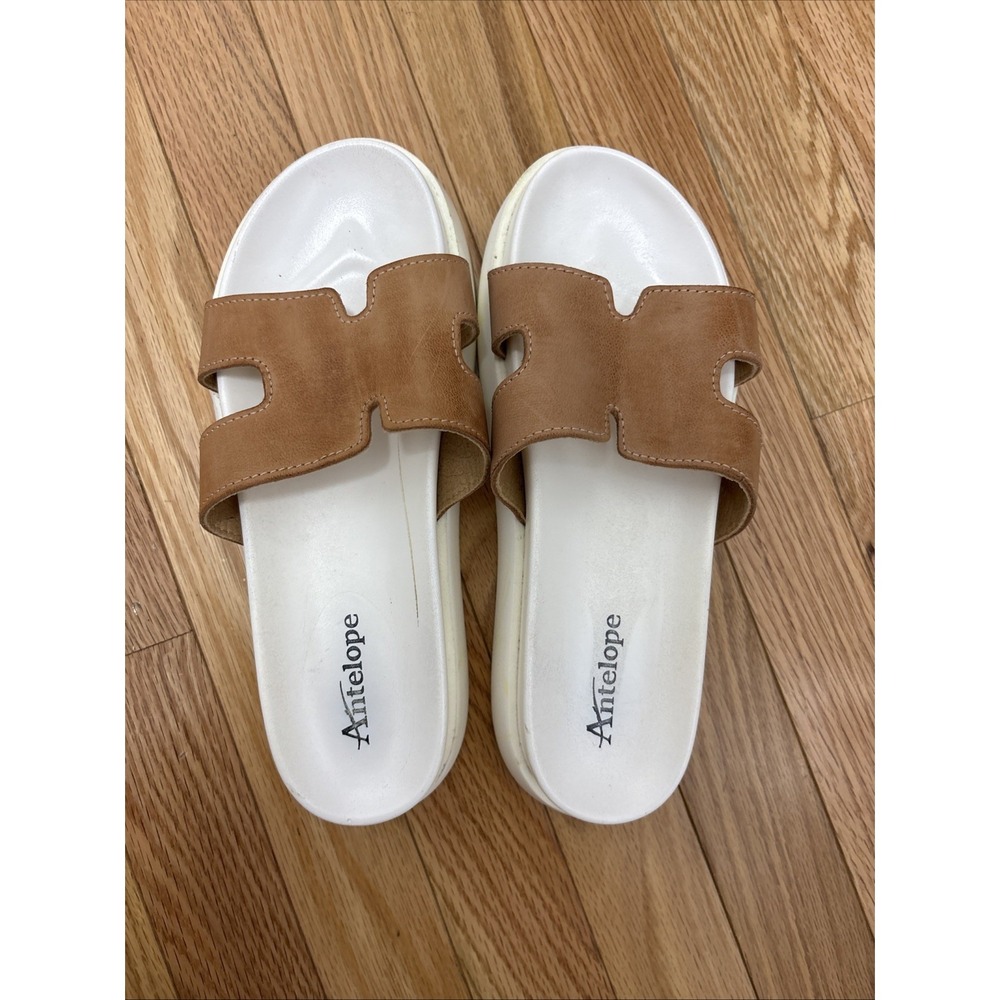 Antelope‎ SAAVY Natural Leather Slides Women's Platform Sandals -Size 9 - 10?